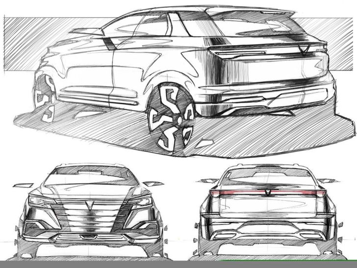 Новый кроссовер Changan CS55 для России показали на первых скетчах