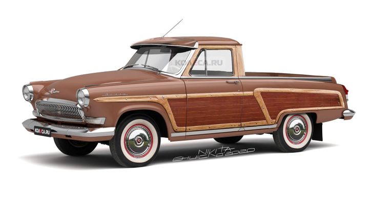 Появились изображения пикапа ГАЗ-21 в стиле Woody
