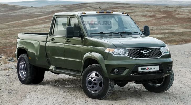 Появились изображения «тяжелого» УАЗ «Пикап»