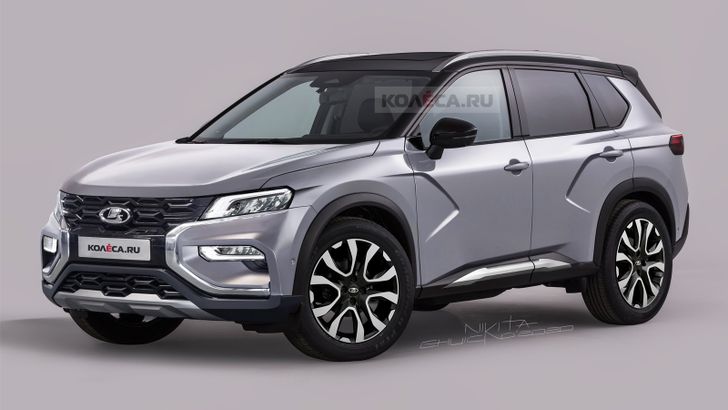 Появились первые рендерные изображения нового кроссовера Lada