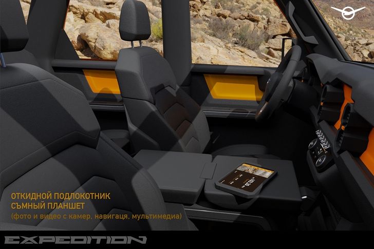 Рендер интерьера нового УАЗ «Хантер»