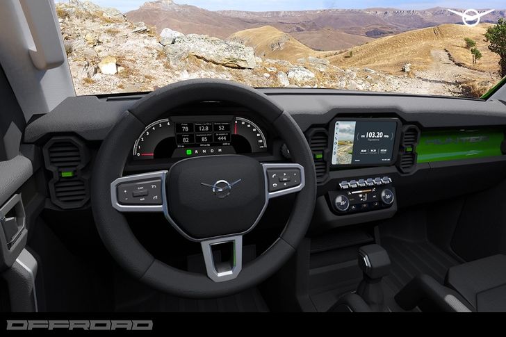 Рендер интерьера нового УАЗ «Хантер»