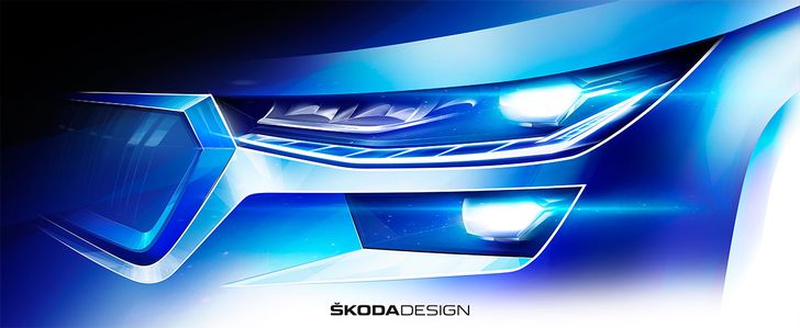 Фара обновленного Skoda Kodiaq