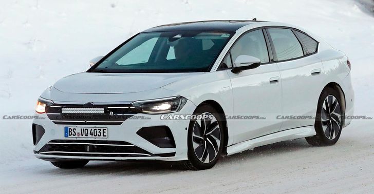 Компания Volkswagen вывела на зимние тесты новый электрический седан Aero B