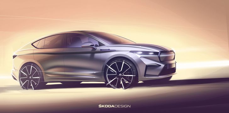 Компания Skoda показала первые изображения электрического купе-кроссовера Enyaq Coupe iV