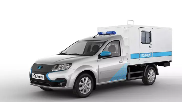 Спецавтомашины на базе электрического LADA e-Largus показаны на фотоизображениях