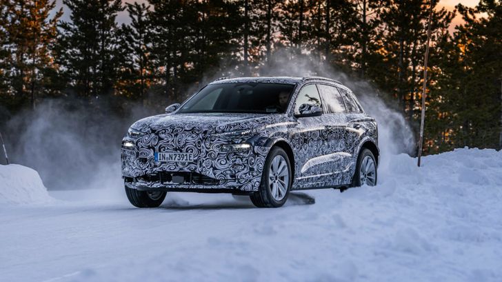 Предсерийный прототип Audi Q6 e-tron на зимних тестах