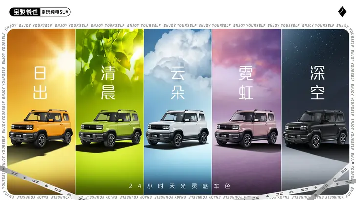 Расцветки кузова Baojun Yep