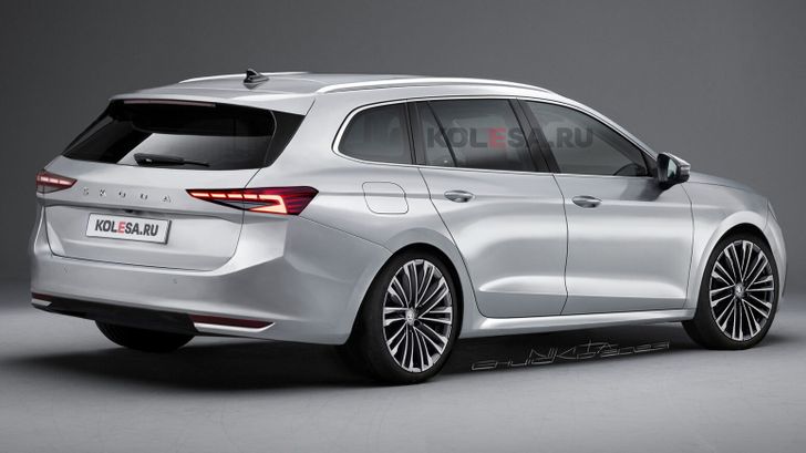 В Сети опубликовали рендеры нового универсала Skoda Superb