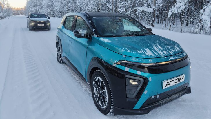 Зимние тесты электромобиля «Атом»