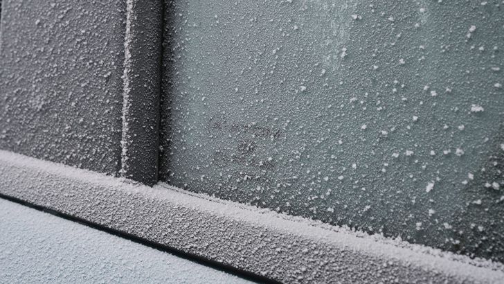 Замерзшее стекло электромобиля «Атом»